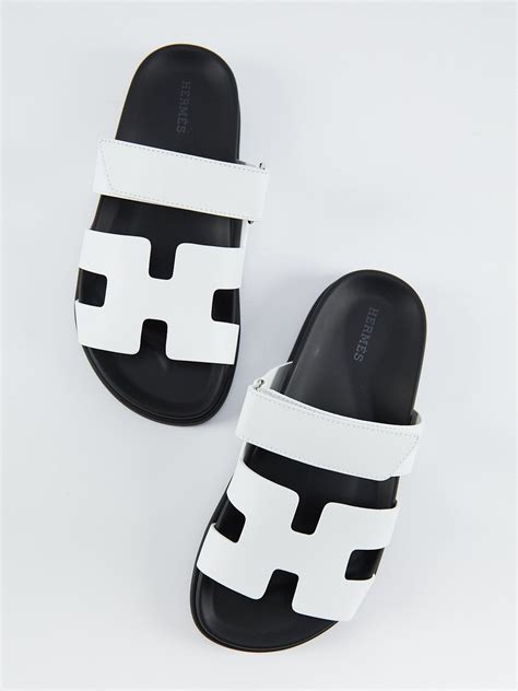 hermes black and white sandals|authentic hermes sandals.